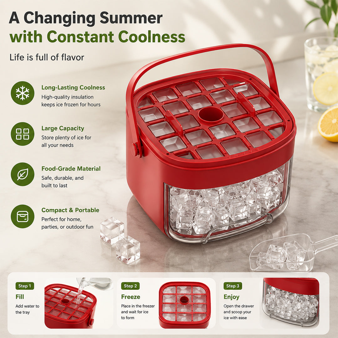Portable Press Ice Maker Tray